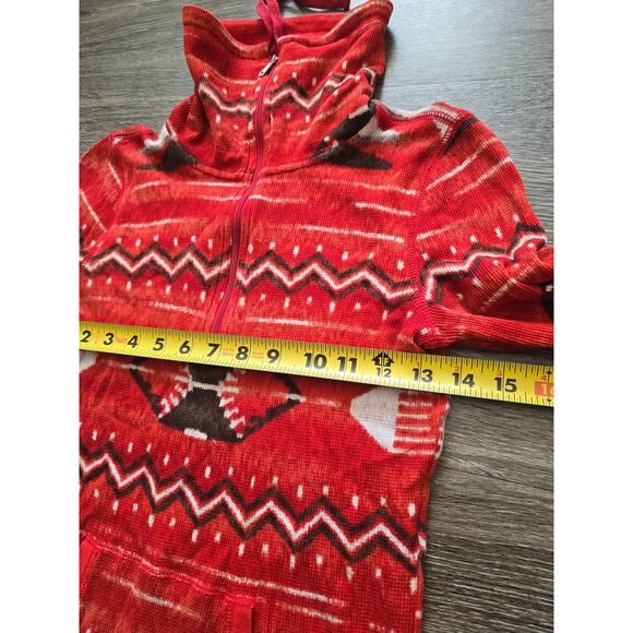 Lauren Active Ralph Lauren Red Tribal Print Zip Jacket XS – Vented Knit Winter - Picture 6 of 6